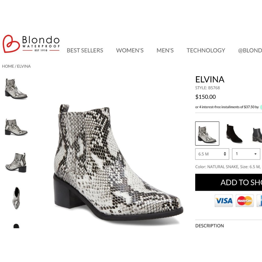 Blondo Elvina Snakeskin Ankle Boots